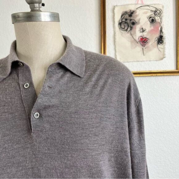 Davide Cenci by Avon Celli Cashmere Pop Over Polo Sweater - Picture 2 of 8